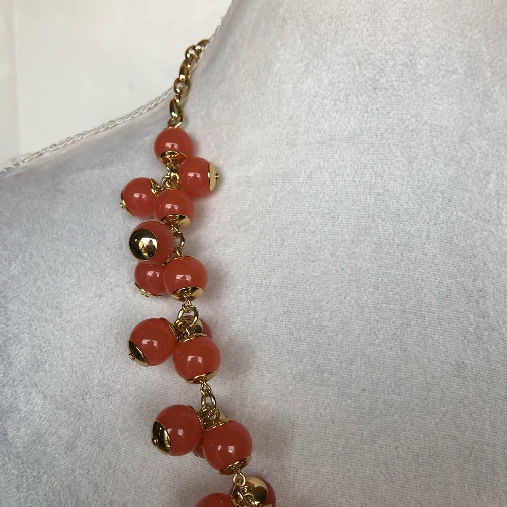 J. Crew orange ball statement necklace - Picture 2 of 6